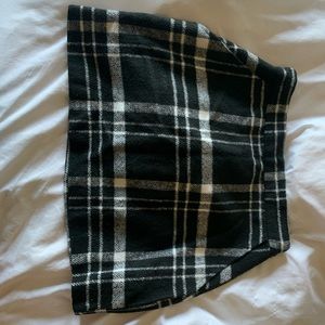 Mini Black and White Plaid Skirt